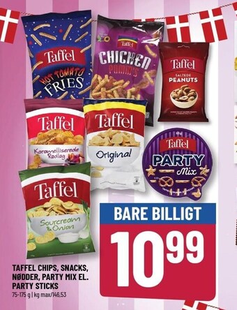 Løvbjerg Taffel chips, snacks, nødder, party mix el. party sticks tilbud