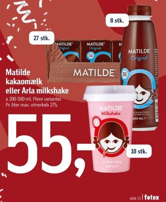 Føtex Matilde chokolademælk tilbud