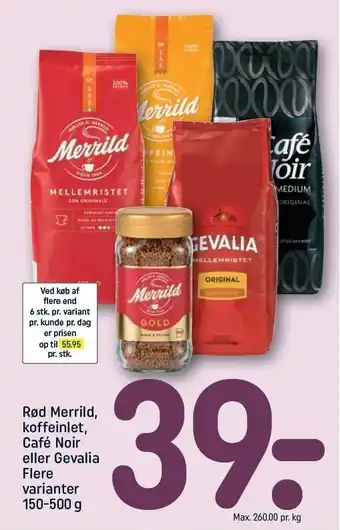 Merrild, café noir eller gevalia
