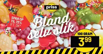 Priss Bland selv slik pr. 100 gram tilbud