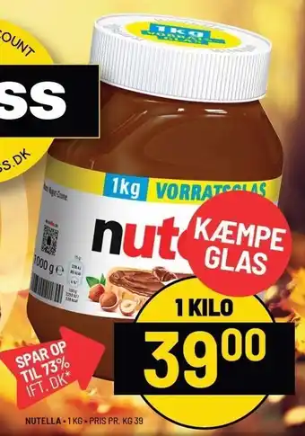Priss Nutella kæmpe glas tilbud