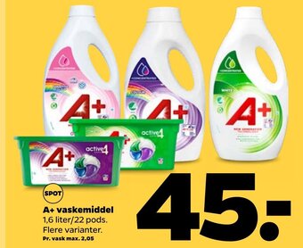 Netto A+ Vaskemiddel tilbud