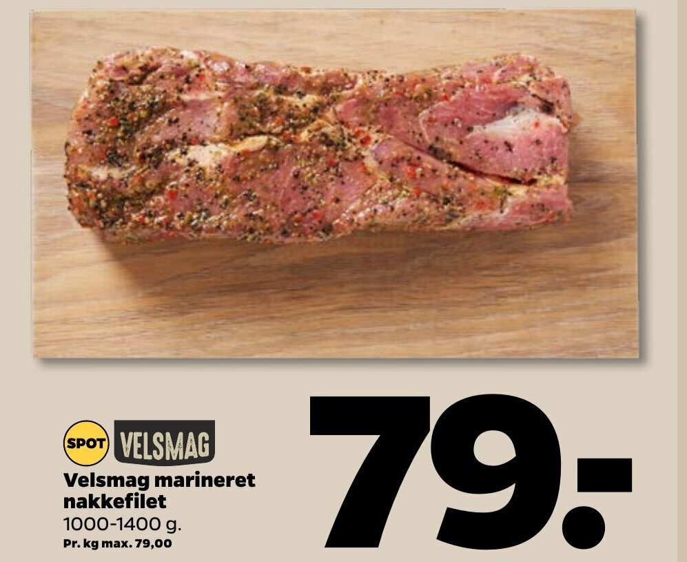 Velsmag marineret nakkefilet tilbud hos Netto
