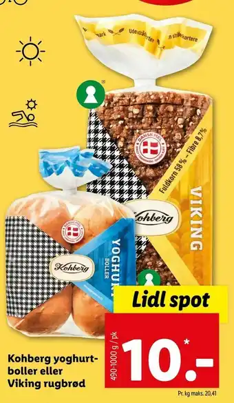 Let-Køb Kohberg yoghurtboller eller Viking rugbrød tilbud