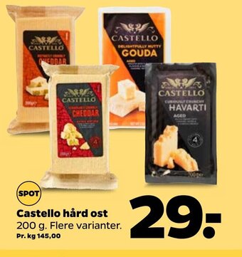 Netto Castello hård ost tilbud