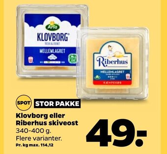 Netto Klovborg eller Riberhus Skiveost tilbud