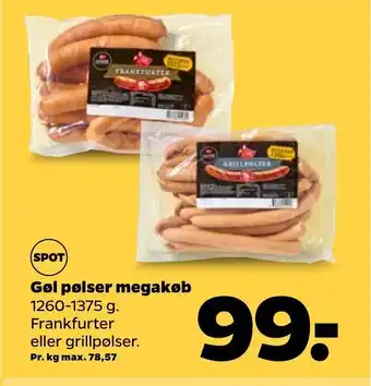 Gøl pølser megakøb