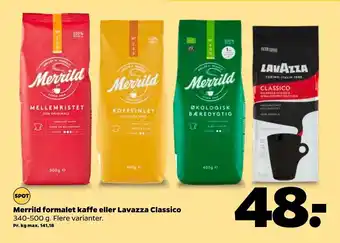 Netto Merrild formalet kaffe Lavazza Classico tilbud