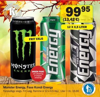 Købmandsgården Monster energy, faxe kondi energy tilbud