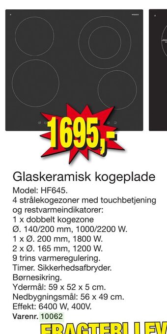 Harald Nyborg Glaskeramisk kogeplade tilbud