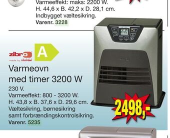 Harald Nyborg Varmeovn med timer 3200 w tilbud