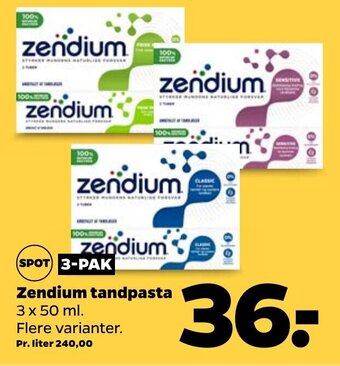Netto Zendium Tandpasta tilbud