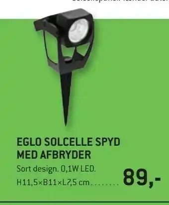 XL-BYG Eglo solcelle spyd med afbryder tilbud