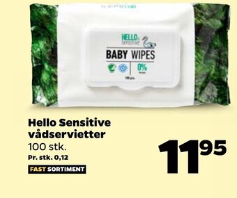 Netto Hello Sensitive vådservietter tilbud