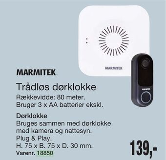 Harald Nyborg Trådløs dørklokke tilbud