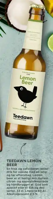 MENY Teedawn lemon beer tilbud