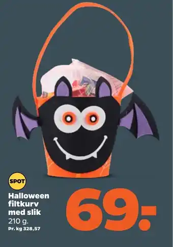 Netto Halloween Filtkurv med Slik tilbud
