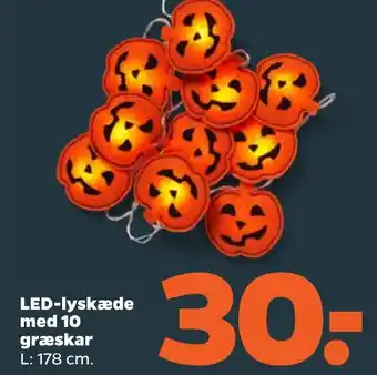 LED-Lyskæde med 10 Græskar