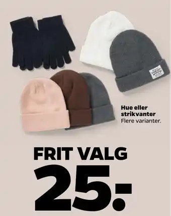Netto Hue eller Strikvanter tilbud