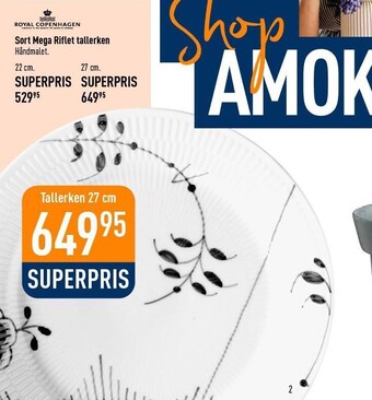 Imerco Sort mega riflet tallerken tilbud