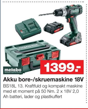 Bauhaus Akku bore-/skruemaskine 18v tilbud