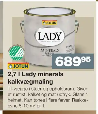 Bauhaus 2,7 l lady minerals kalkvægmaling tilbud