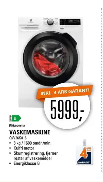 El-Salg Vaskemaskine qw26s816 tilbud