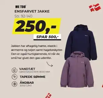 Dansk Outlet Ensfarvet jakke tilbud