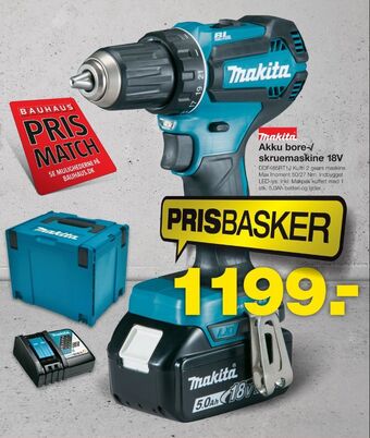 Bauhaus Makita bore- og skruemaskine tilbud