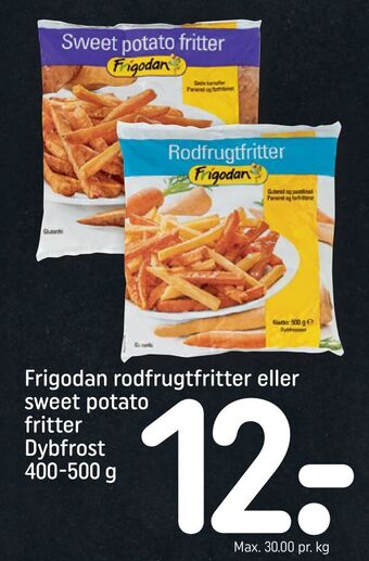 REMA 1000 Frigodan rodfrugtfritter eller sweet potato fritter dybfrost tilbud