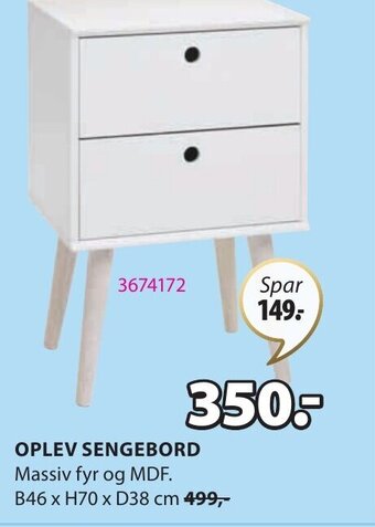 JYSK Oplev Sengebord tilbud