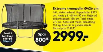 Bilka Extreme Trampolin Ø426 CM tilbud