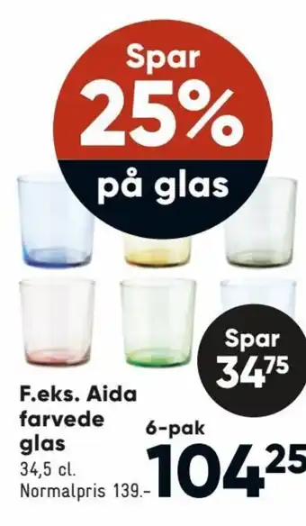 Bilka F.eks. Aida Farvede Glas tilbud