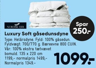 Bilka Luxury Soft Gåsedunsdyne tilbud