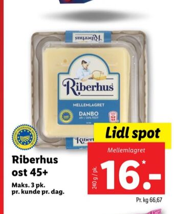 Lidl Riberhus skiveost danbo mellemlagret tilbud
