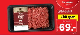Lidl Butchers hakket oksekød tilbud
