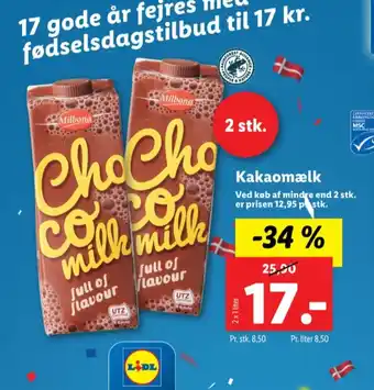 Lidl Milbona chokolademælk tilbud