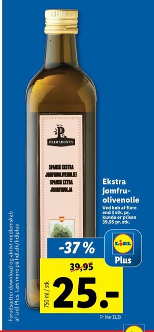 Lidl Primadonna olivenolie tilbud