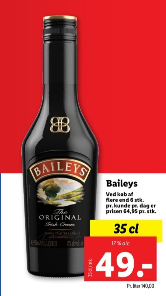 Baileys likør tilbud hos Lidl