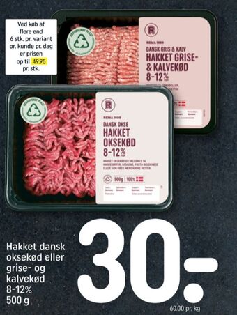 REMA 1000 Rema 1000 hakket oksekød tilbud