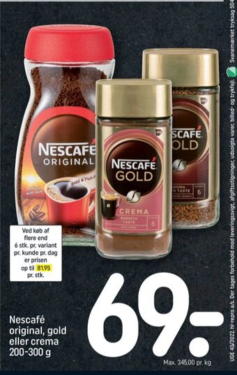 REMA 1000 Original instant kaffe tilbud
