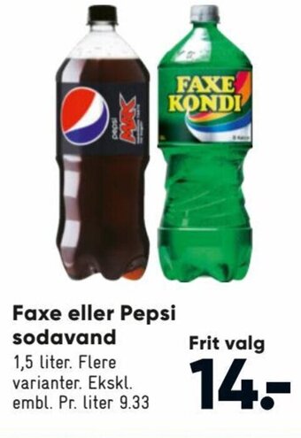 Bilka Faxe eller Pepsi Sodavand tilbud