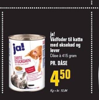 Ja! vådfoder til katte med oksekød og lever