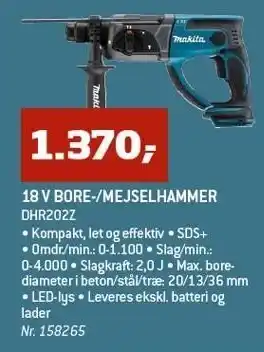 Bygma 18 v bore-/mejselhammer tilbud