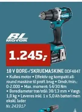 Bygma 18 v bore-/skruemaskine tilbud