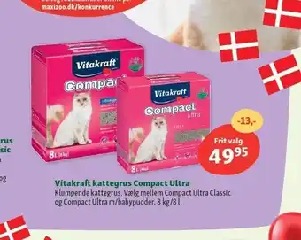 Maxi Zoo Vitakraft kattegrus campact ultra tilbud