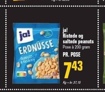 Otto Duborg Ja! ristede og saltede peanuts tilbud