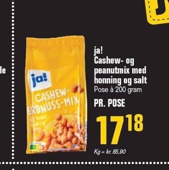Otto Duborg Ja! cashew- og peanutmix med honning og salt tilbud