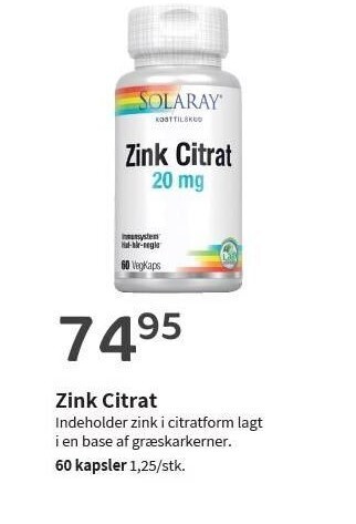 Helsam Zink citrat tilbud