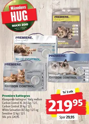 Maxi Zoo Premiere kattegrus - 2 stk. tilbud